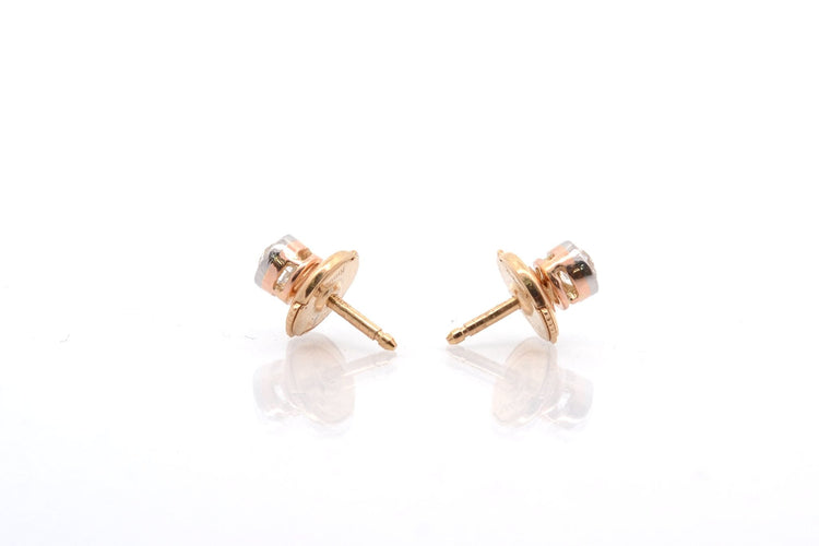 Boucles d'oreilles Puces d’oreilles en or jaune 18k et diamants 0,30 ct 58 Facettes 24269G