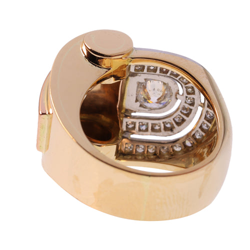 Bague 54 Bague vintage années 1950 en or 18K, platine et diamants 58 Facettes 24275-0277