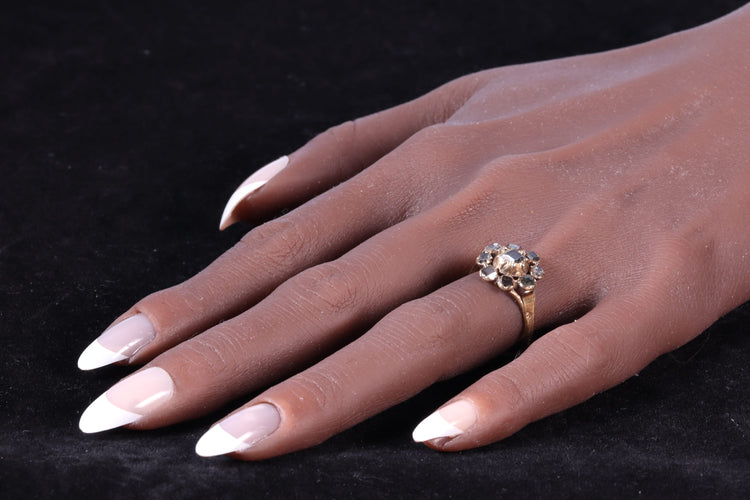 Bague 59 Bague cluster de diamants ancienne en or jaune 18K, vers 1600 58 Facettes 24278-0234