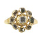 Bague 59 Bague cluster de diamants ancienne en or jaune 18K, vers 1600 58 Facettes 24278-0234