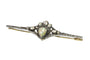 Broche Broche barrette cœur couronné en or jaune 14K et diamants taille rose 58 Facettes 24309-0272