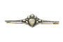 Broche Broche barrette cœur couronné en or jaune 14K et diamants taille rose 58 Facettes 24309-0272