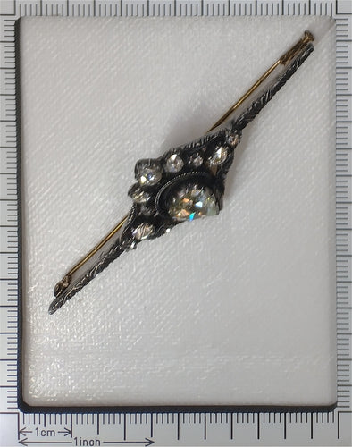 Broche Broche barrette cœur couronné en or jaune 14K et diamants taille rose 58 Facettes 24309-0272