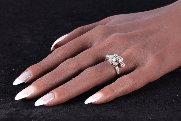 Bague 55 Bague Toi et Moi victorienne en or rose 18K et platine, diamants 2,57 ct 58 Facettes 24320-0163