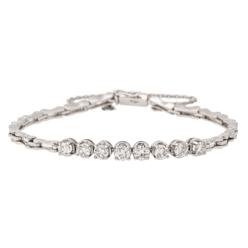 Bracelet Bracelet en or blanc 18 carats avec 8 diamants 58 Facettes 2432011CN