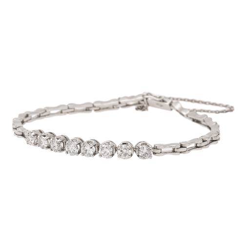 Bracelet Bracelet en or blanc 18 carats avec 8 diamants 58 Facettes 2432011CN