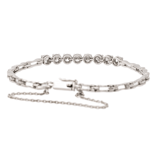 Bracelet Bracelet en or blanc 18 carats avec 8 diamants 58 Facettes 2432011CN