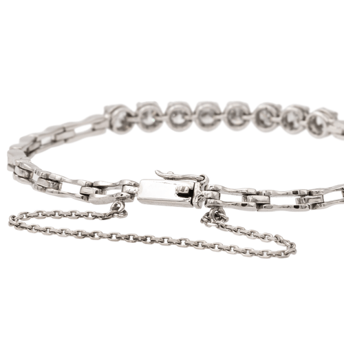 Bracelet Bracelet en or blanc 18 carats avec 8 diamants 58 Facettes 2432011CN