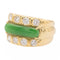 Bague 50 Bague en or jaune 18 carats avec jade jadéite et diamants 58 Facettes 2432017CN