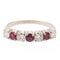 Bague 54 Bague demi-alliance en or blanc 18 carats, rubis et diamants 58 Facettes 2432020CN