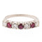 Bague 54 Bague demi alliance Or blanc Rubis, Diamant 58 Facettes 2432020CN