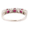 Bague 54 Bague demi-alliance en or blanc 18 carats, rubis et diamants 58 Facettes 2432020CN