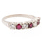 Bague 54 Bague demi alliance Or blanc Rubis, Diamant 58 Facettes 2432020CN