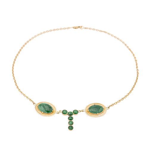 Collier Collier Or jaune Jade jadéite 58 Facettes 2432042CN