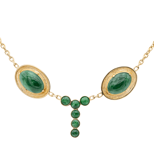 Collier Collier Or jaune Jade jadéite 58 Facettes 2432042CN