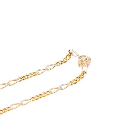 Collier Collier - Maille figaro en or jaune 18 carats et diamant 58 Facettes 2432046CN