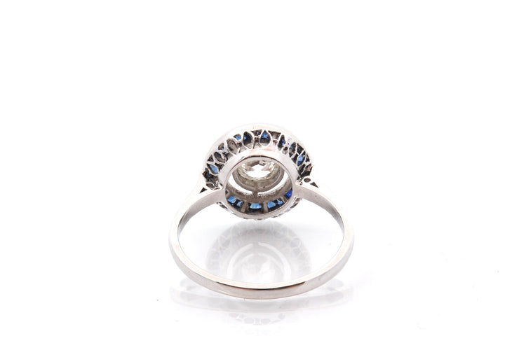 Bague 52 Bague Art déco en platine avec diamant et saphirs 58 Facettes 24335a