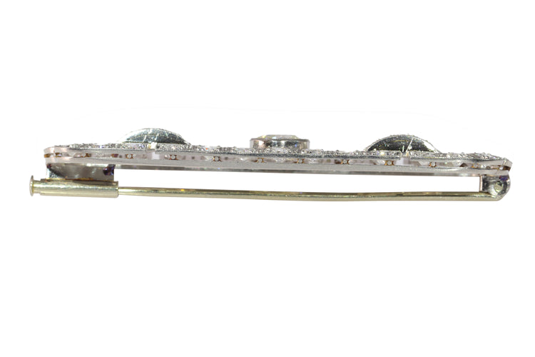Broche Broche barrette vintage années 1950 en platine et diamants 4,92 ct 58 Facettes 24338-0164