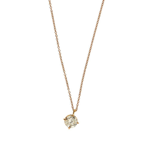 Collier Collier solitaire - Pendentif en or jaune 18 carats et diamant 0,73 ct 58 Facettes 24366