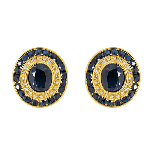 Boucles d'oreilles Boucles d'oreilles Or jaune Saphir, Diamant 58 Facettes 2441314CN