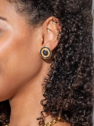 Boucles d'oreilles Boucles d’oreilles en or jaune 18 carats, saphirs et diamants 58 Facettes 2441314CN