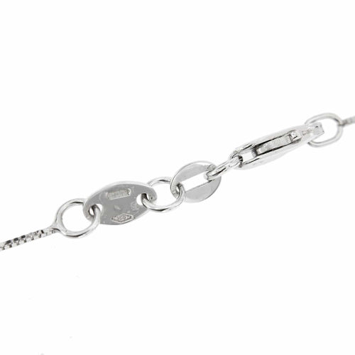 Collier Yukiko - Collier à maille vénitienne en or blanc 18 kt avec perle et diamants 58 Facettes 24476