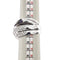 Bague 57 Bague bande croisée en or blanc 18 ct avec diamants et saphirs 58 Facettes 24509
