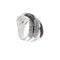 Bague 57 Bague bande croisée en or blanc 18 ct avec diamants et saphirs 58 Facettes 24509