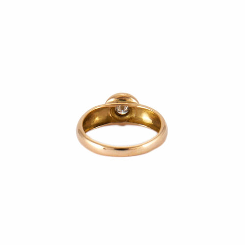 Bague 48 Bague solitaire serti clos en or jaune 18k et diamant 58 Facettes BO/230020