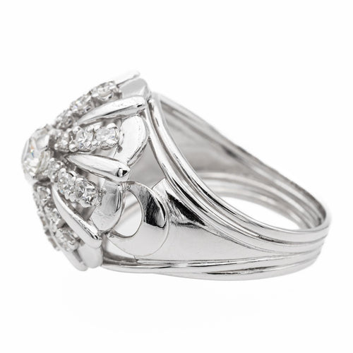 Bague 57 Bague rétro en platine 950 pavée de diamants taille ancienne 58 Facettes 2472910CN