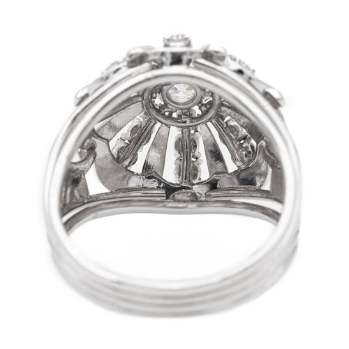 Bague 57 Bague rétro en platine 950 pavée de diamants taille ancienne 58 Facettes 2472910CN