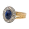 Bague 57 Bague Art déco en or jaune et or blanc, saphir et diamants 58 Facettes 2480169CN