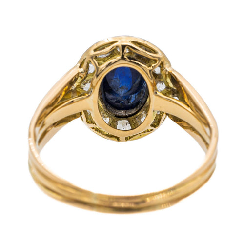 Bague 57 Bague Art déco en or jaune et or blanc, saphir et diamants 58 Facettes 2480169CN