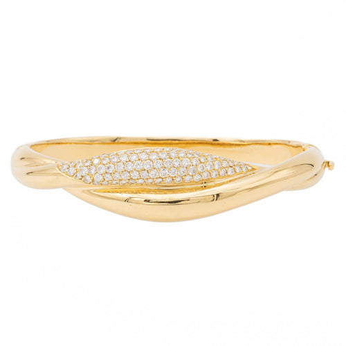 Bracelet Bracelet jonc en or jaune 18 carats pavé de diamants 58 Facettes 2488947CN