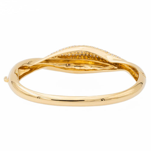 Bracelet Bracelet jonc en or jaune 18 carats pavé de diamants 58 Facettes 2488947CN