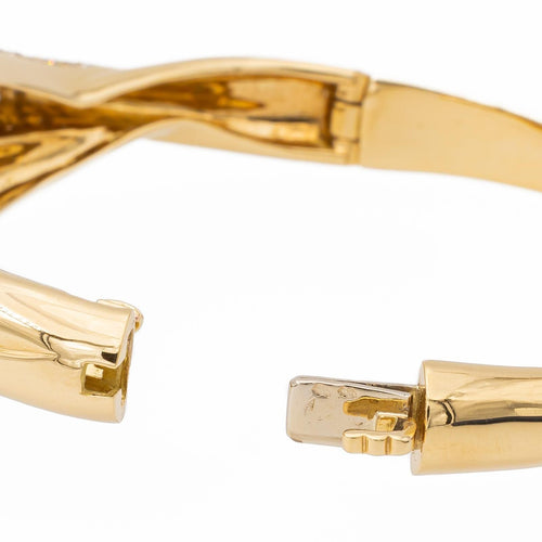 Bracelet Bracelet jonc en or jaune 18 carats pavé de diamants 58 Facettes 2488947CN