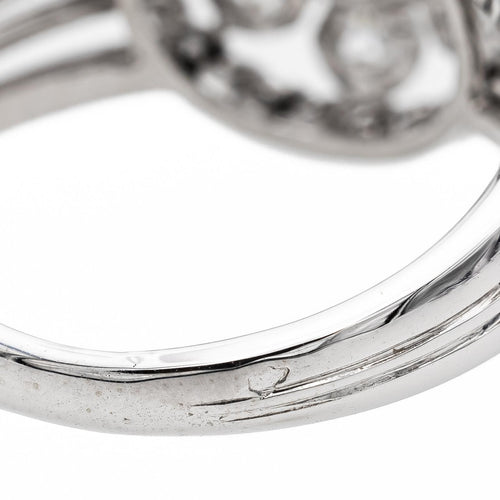 Bague 55.5 Bague marguerite en platine 920 sertie de diamants 58 Facettes 2490560CN