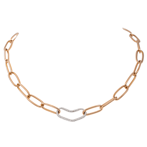 Collier Collier cœur en or jaune 18 carats et diamants 58 Facettes 2491636CN