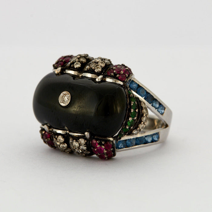 Bague 55 Bague Cocktail Onyx Cabochon 58 Facettes DV0156-3