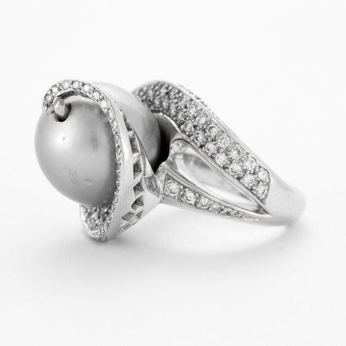 Bague 50 Bague Cocktail Perles de culture et Diamants 58 Facettes DV0416-1