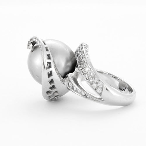 Bague 50 Bague Cocktail Perles de culture et Diamants 58 Facettes DV0416-1