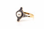 Bague 55 Bague en or jaune et platine avec perle, diamants et saphirs 58 Facettes 24969