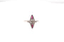 Bague 55.5 Bague marquise en or blanc avec diamants et rubis 58 Facettes 24974