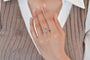 Bague 55.5 Bague marquise en or blanc avec diamants et rubis 58 Facettes 24974
