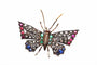 Broche Broche papillon XIXe siècle en or jaune, argent, diamants et pierres précieuses 58 Facettes 24983