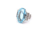 Bague 53 Bague en platine avec aigue-marine et diamants 58 Facettes 25029 25180