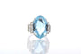 Bague 53 Bague en platine avec aigue-marine et diamants 58 Facettes 25029 25180