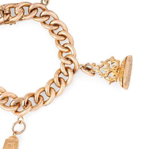 Bracelet Bracelet gourmette à breloques en or rose 18k et cornaline 58 Facettes 1