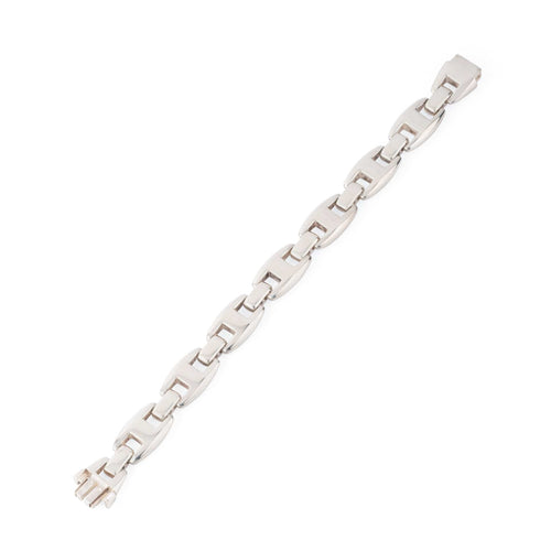 Bracelet Hermès - Bracelet Cassiopé en argent 925 et saphirs blancs 58 Facettes 0