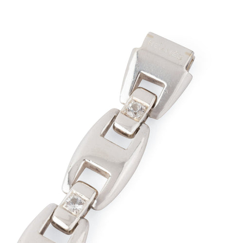 Bracelet Hermès - Bracelet Cassiopé en argent 925 et saphirs blancs 58 Facettes 0
